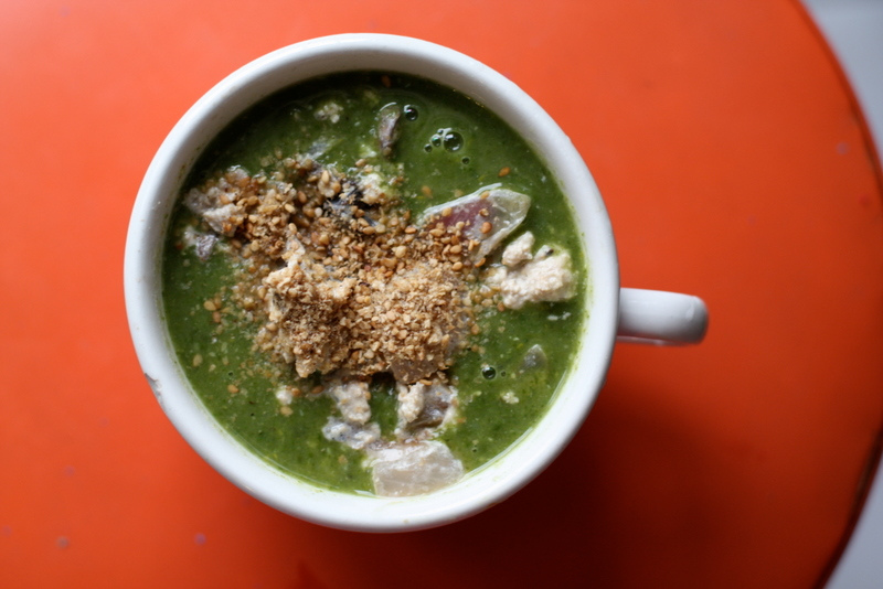 File:Spinach soup with garnishes.jpg