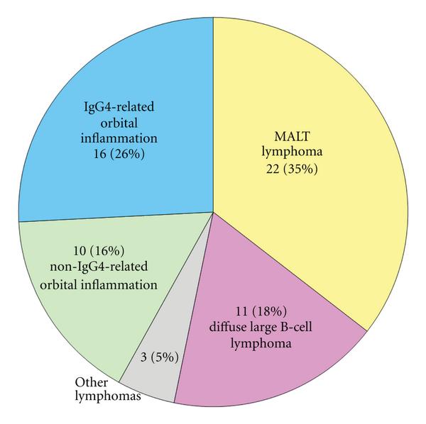 File:Breakdown of diagnosis in orbital lymphoproliferative disorders.jpg