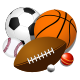 Various sports balls