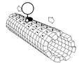 Kinesin walking along a microtubule