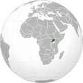 Orthographic projection of Uganda