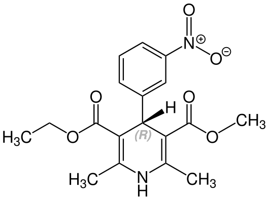 File:(R)-Nitrendipin Structural Formula V1.svg