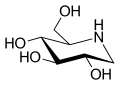 Chemical structure of 1-Deoxynojirimycin
