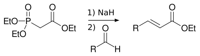 File:Horner-Wadsworth-Emmons reaction example.svg
