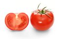 Bright red tomato and cross-section
