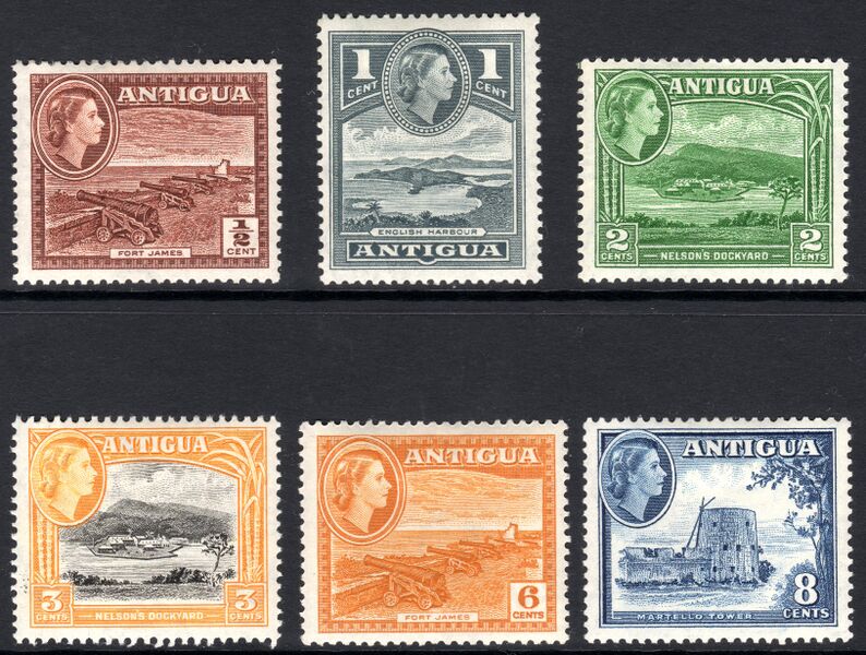 File:1953 Antigua stamps.jpg