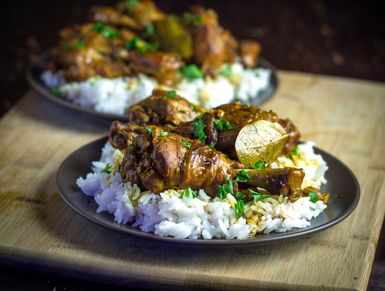 File:Chicken Adobo over rice.jpg
