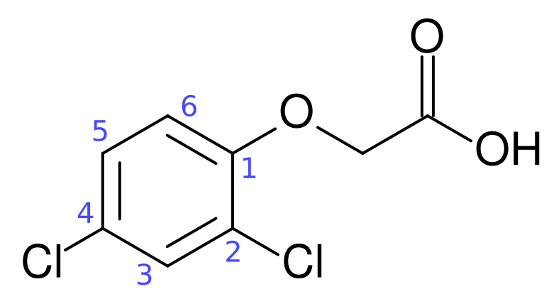 File:2,4-Dichlorophenoxyacetic acid structure numbered.svg