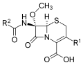 The core structure of cephamycin, a type of antibiotic.